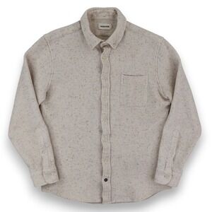 Taylor Stitch Jack Shirt Mens 42 Natural Beige Organic Cotton Waffle Thermal